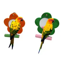 Птичье зеркало в виде попугая игрушка с окунем для Conure Finch клетка стенд лапа шлифовальный окунь C63B