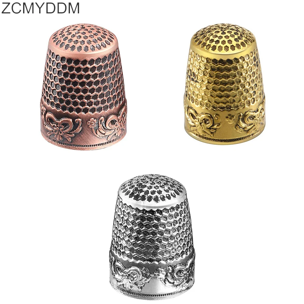 Dedales De Costura Metálicos - Pack De 10 Unidades, Diseño Con Cubo Y Textura Antideslizante, Color Dorado