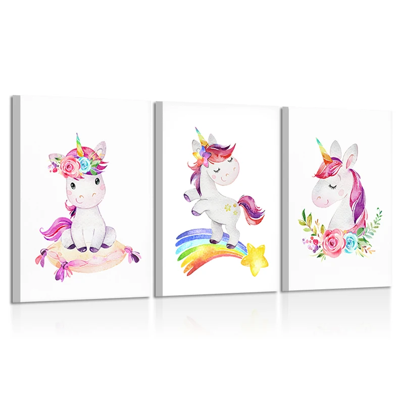 Картина на холсте с изображением единорога для девичьей комнаты | Дом и сад