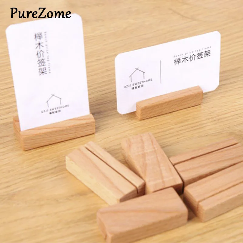 

Wooden Numbers Photo Display Stand Business Card Holder Name Memo Clips Office Desk Organizer Dinner Party