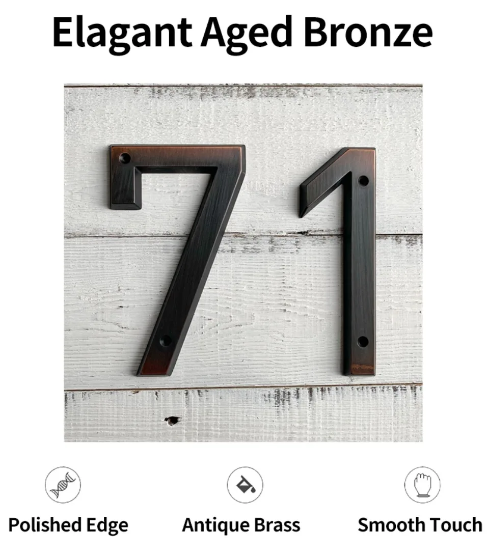 Состаренная бронза 152 мм очень большой номер дома номер двери адрес номер цинковый сплав винт установлен открытый адрес знак#0-9