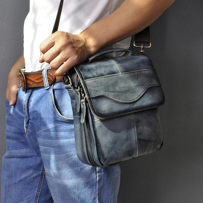 Качественная кожаная мужская модная повседневная сумка-тоут сумка-мессенджер дизайнерская сумка через плечо сумка на одно плечо " чехол для планшета для мужчин 144-b-b