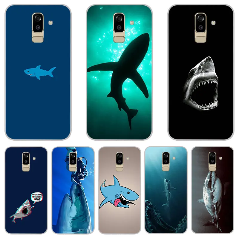 Большая белая акула матовый Силиконовый чехол для Samsung Galaxy J3 J5 J7 A3 A5 A7 2016 2017