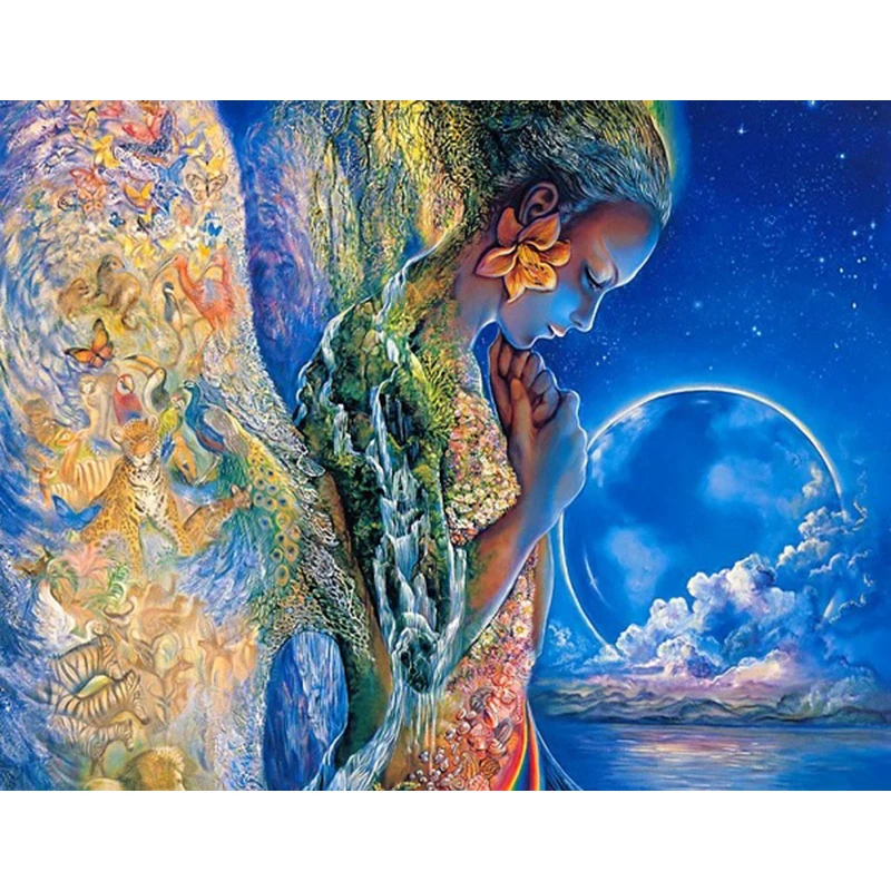 

DIY Painting By Numbers Animals Oil Coloring By Numbers Forest Water Wall Art Canvas Picture Hand Painted Home Decoration