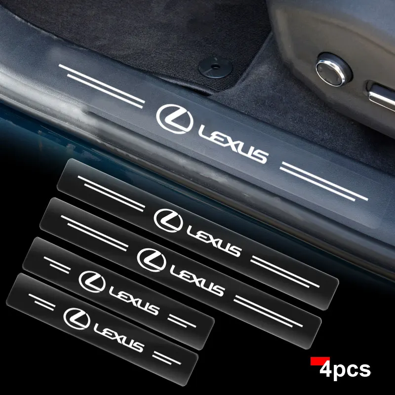 4 шт. автомобильные прозрачные наклейки на порог двери для Lexus IS300H NX300H CT200H IS250 IS 220D
