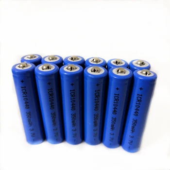 

12pcs/lot High quality 3.7v 10440 lithium battery hand suitable for flashlight 350MAH AAA rechargeable battery