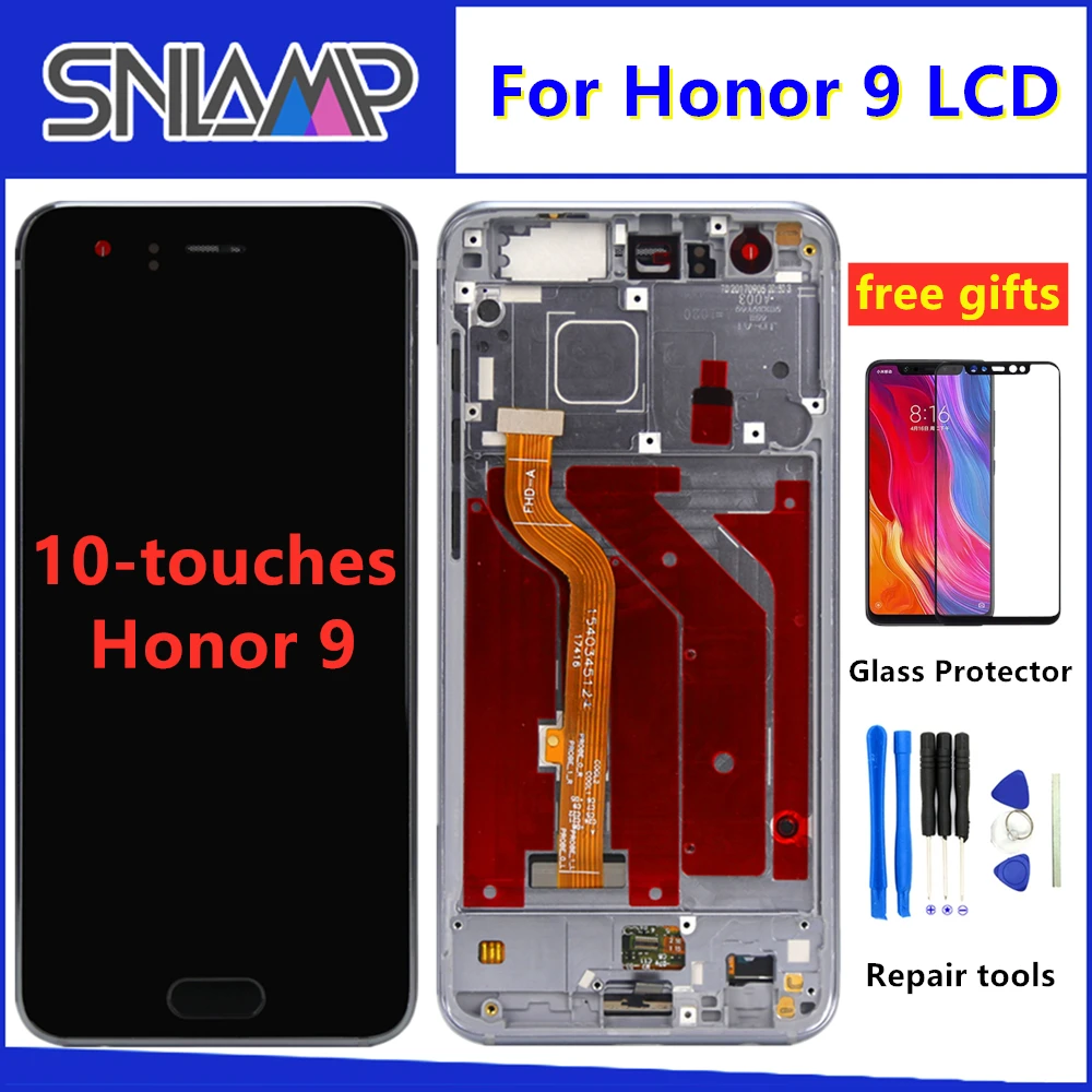 

Original LCD For Honor 9 Display Touch Screen Digitizer with Frame For Huawei Honor 9 LCD Display STF-L09 STF-AL10 STF-AL00