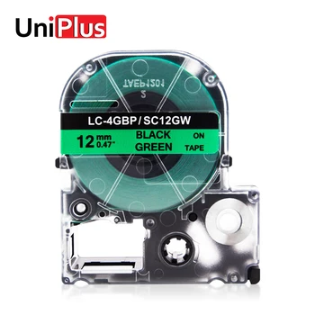 

UniPlus Black on Green SC12GW LC-4GBP Label Tapes 12mm Replacement for Epson King Jim LW-300 LW-400 LW-500 LW-600P Label Printer