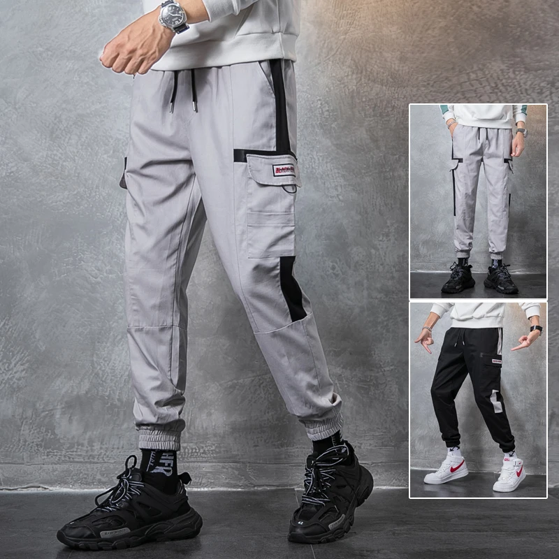 

2019 autumn new Overalls men port wind loose large Harlan sports nine pants Korean version tide casual sweatpants Chinese Style