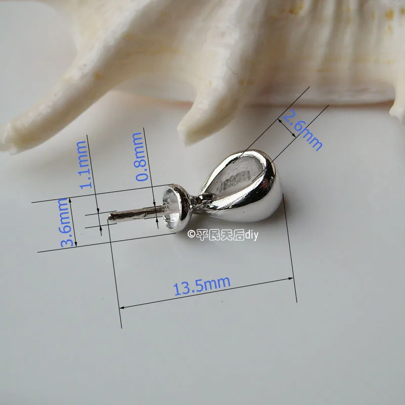 纯银吊坠头 光面厚实 (6)