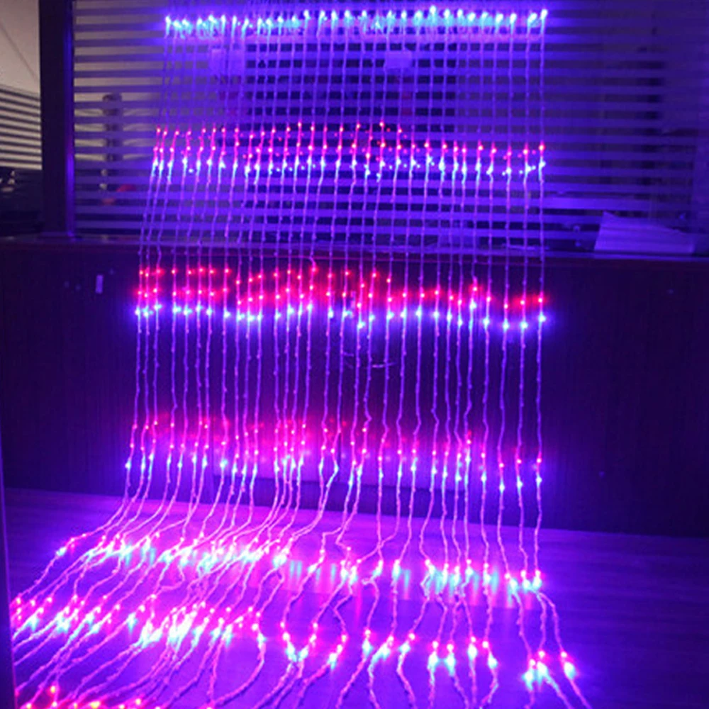 3X3M LED Waterfall Waterproof Meteor Shower Rain String Light Christmas Wedding Curtain Icicle Fairy String Garland Decor lights 9