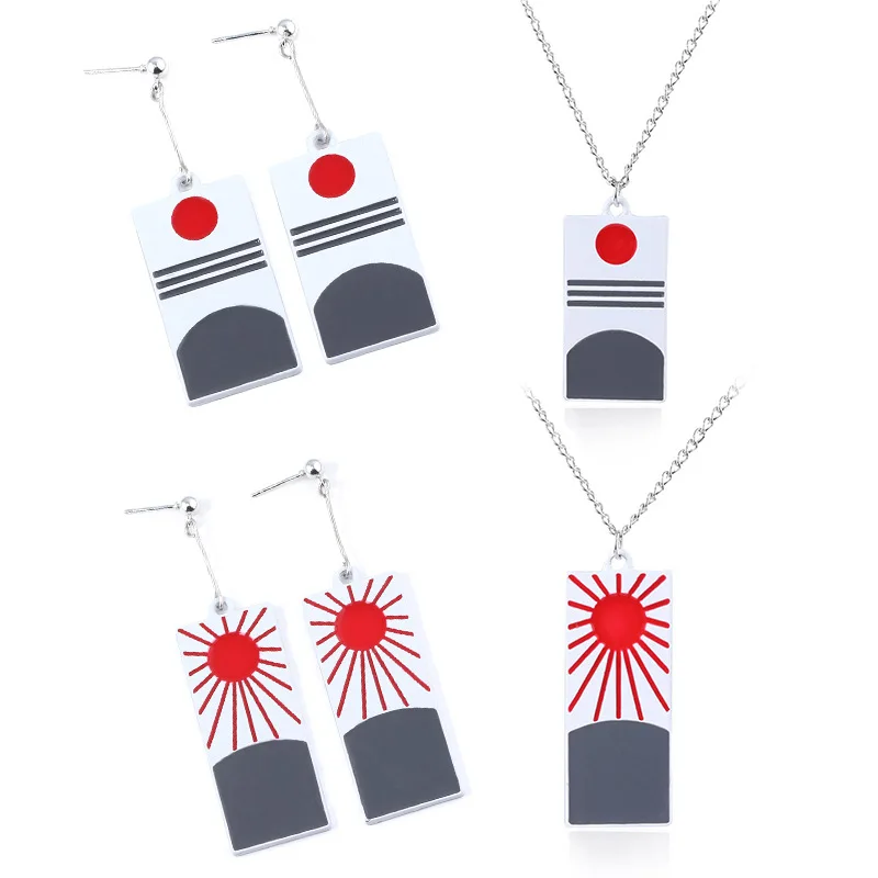 

Japanese Anime Demon Slayer Wholesale Cosplay Prop Kimetsu no Yaiba Tanjirou Kamado 1 Pair Earrings Cosplay Accessores Figure Toys Gift