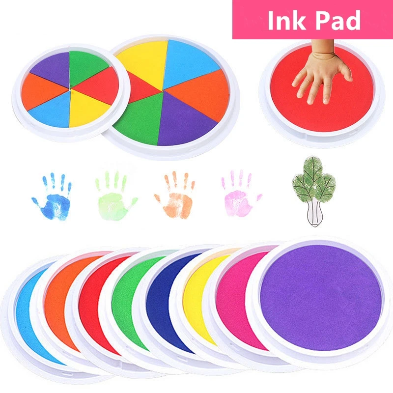 Забавная 6 цветов чернильная прокладка для печати Сделай Сам пальчиковая живопись ремесло карточка для детей Монтессори Рисование детские игрушки 0-12 месяцев Детские игрушки