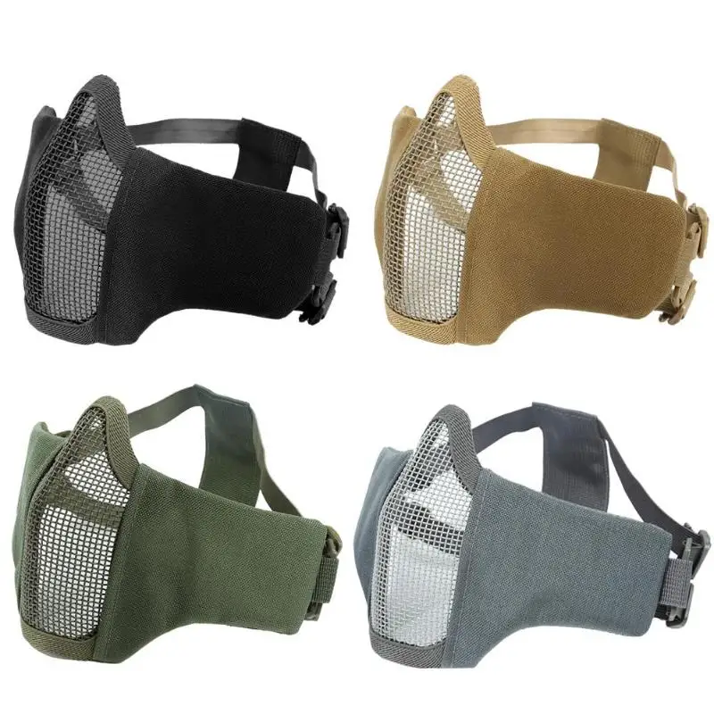 

Airsoft Match Cosplay Half Face Mask Ear Protection Breathable Guard Masks