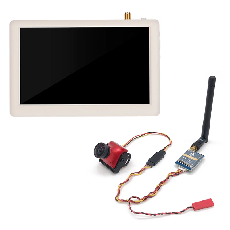 VTX camera white Простое использование 5,8G набор FPV микро видео 600 мВт Передатчик и CCD 800TVL 2,1 мм HD OSD FPV камера+ Hawkeye 5 дюймов FPV монитор для RC - Цвет: VTX camera white