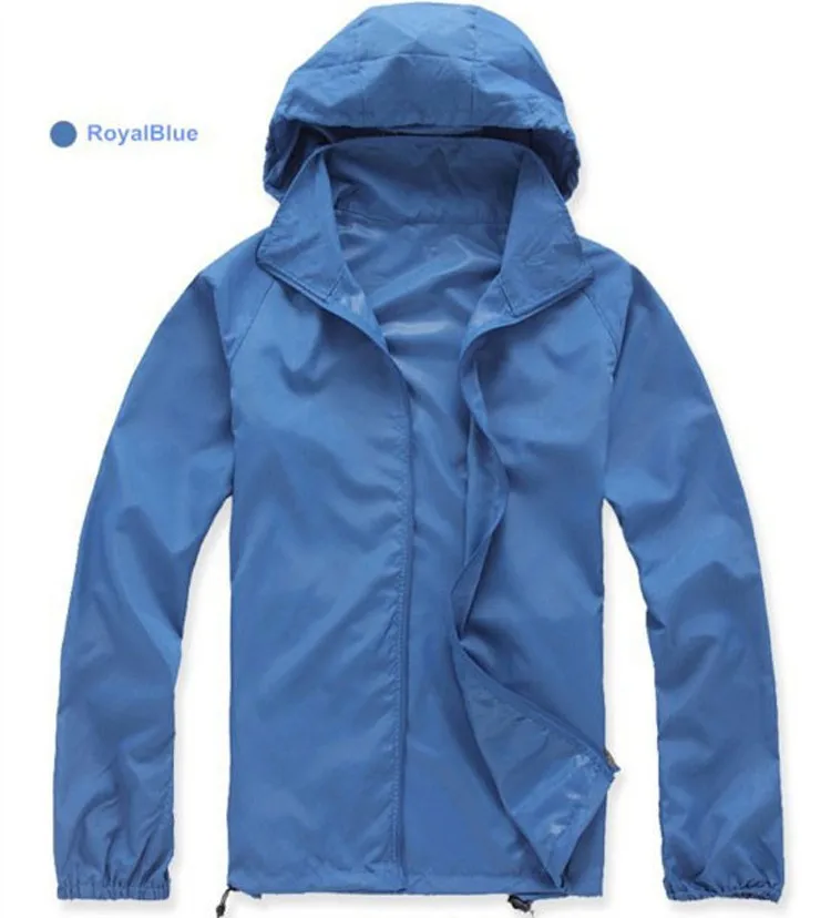 Быстросохнущие походные куртки для мужчин и женщин, новинка, водонепроницаемые солнцезащитные спортивные куртки для мужчин и женщин - Цвет: Royal Blue