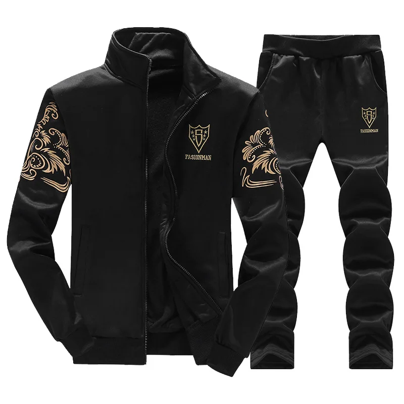 

Cardigan 2020 Spring Autumn New Men's Set Man Sportswear 2 Piece Sets Sports Suit Jacket+Sweatpants Sweatsuit Male Tracksuit