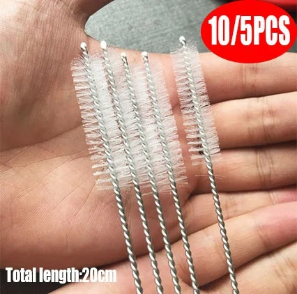 5/10Pcs Stainless Steel Glass Nylon Straw Cleaner Brush Cleaning Drinking Pipe Reusable | Дом и сад