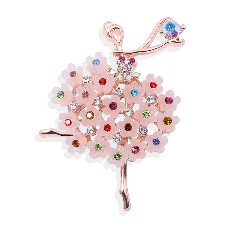 

2019 Korean-style Alloy Ballet GIRL'S Brooch High-End Crystal Corsage Vintage Brooch Graceful Women's Clothing Accessories