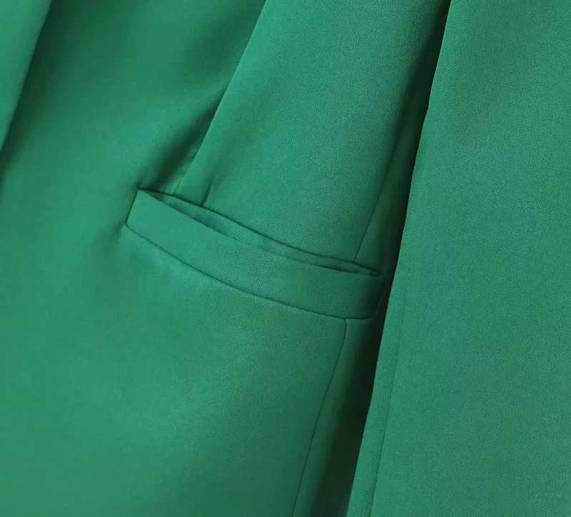 JXYSY, женский,, шикарный зеленый Блейзер, карманы, две кнопки, длинный рукав, офисная одежда, пальто, однотонный, Женский блейзер, повседневная верхняя одежда, топы