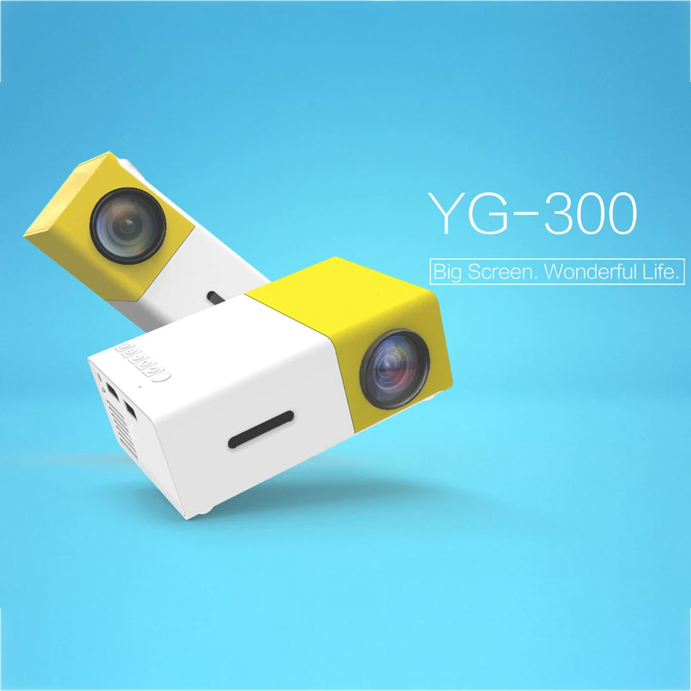 Портативный мини проектор YG300 ЖК с поддержкой HDMI USB AV SD 400 600 люмен кинотеатр для