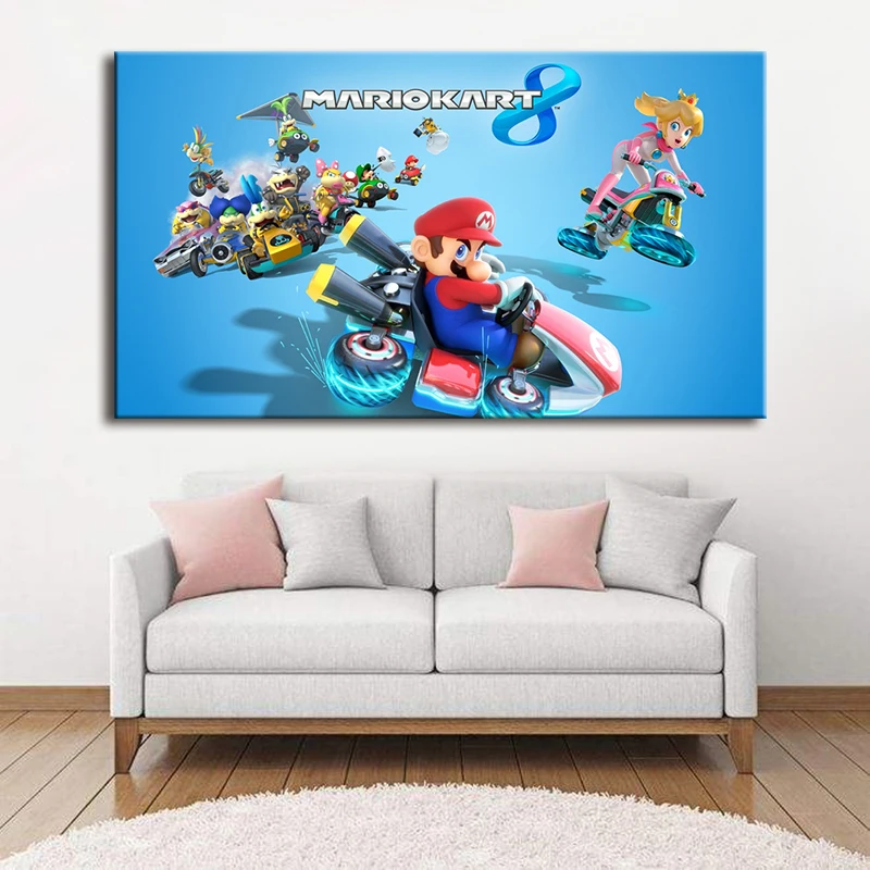 Печать искусства Nintendo Switch плакат &quotСупер Марио&quot Mariokart печать постер на холсте