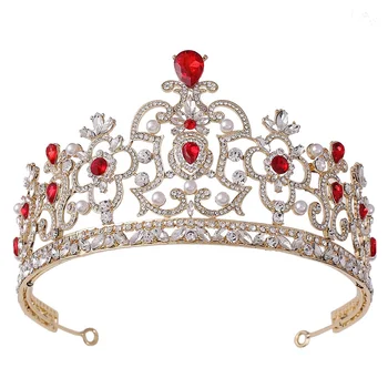 

NPASON 2020 Crystal Pearl Bride Crown and Tiara Baroque Birthday Princess Tiaras Wedding Bridal Hair Accessories