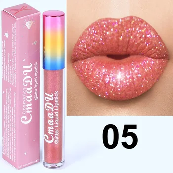 

Shining Lip Lipstick Women Cosmetics Gliter Metallic Diamond Makeups Liquid Lipstick M88