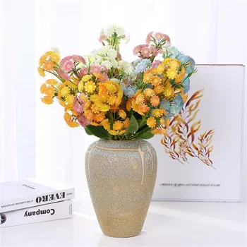 

11Pcs Fake Short Stem Chrysanthemum Ball (6 heads/piece) 19.69" Simulation Plastic Flowers for Home Wedding Artificial Flowers