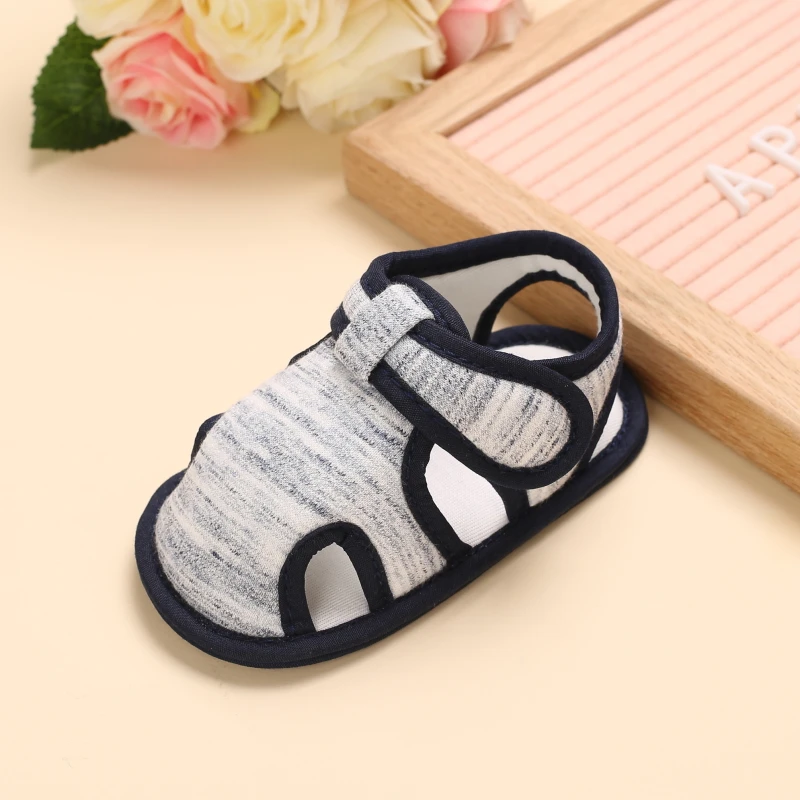 2021 NEW 0-18Months Kids Newborn Baby Boys Fashion Summer Soft Crib Shoes First Walker Anti Slip Sandals Shoes Soft Sole