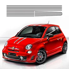 Серое серебряное переднее покрытие на голову с крышей и хвостом Abarth 695 трибуто обертывание виниловая графика набор наклеек для Fiat 500