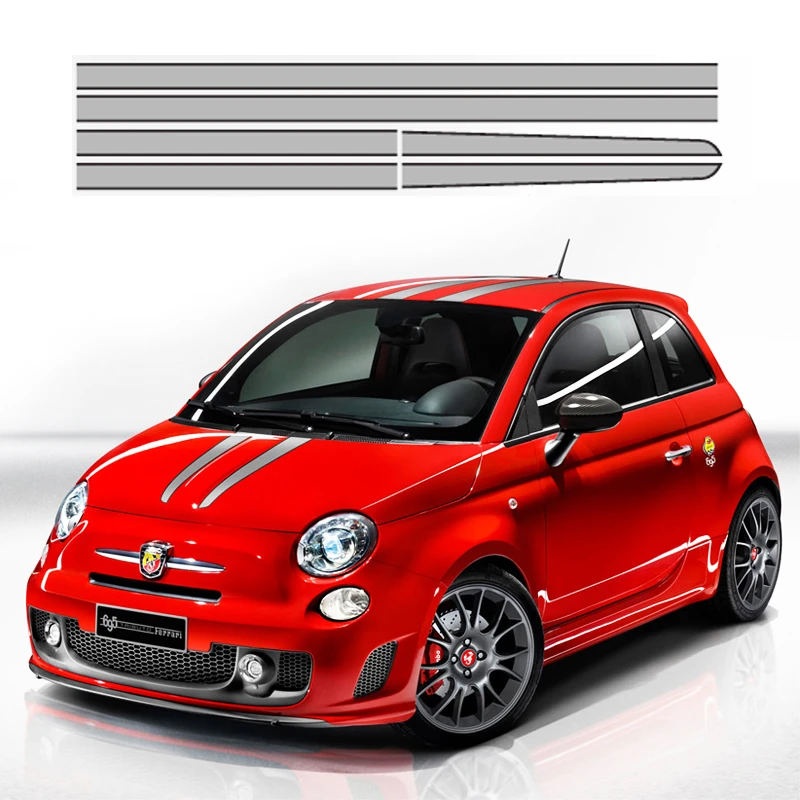 Gray Silver Front Head Hood With Roof And Tail Abarth 695 Tributo Wrap Vinyl Graphic Decal Sticker Kit For Fiat 500 Car Stickers Aliexpress