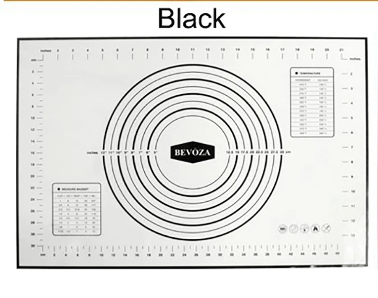 Black 60 cm X 40 cm 1 шт. большой силиконовый кондитерский коврик Экстра толстый антипригарный коврик для выпечки с измерением помадка коврик Силикагель Инструменты для выпечки аксессуары - Цвет: Black 60 cm X 40 cm