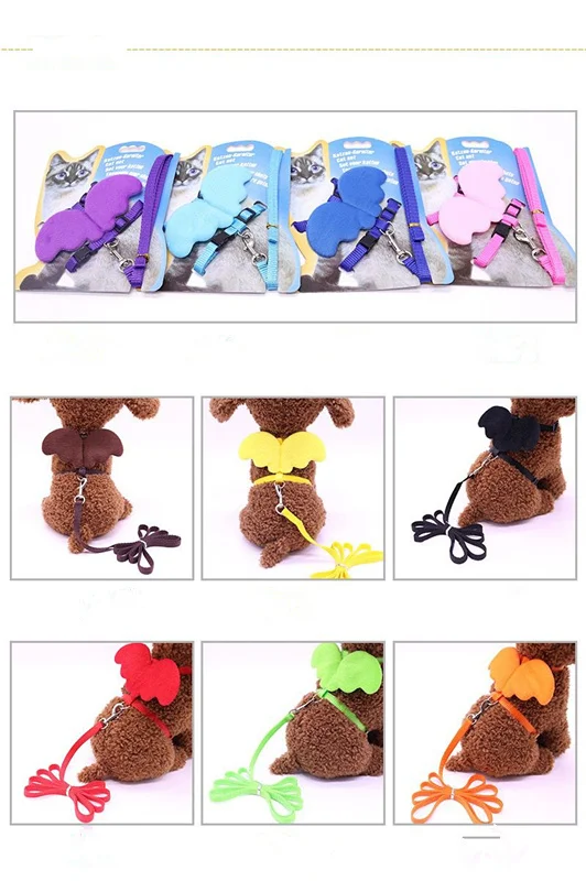 Pet traction rope I-shaped angel chest back wings traction rope pet supplies small and medium dog chain