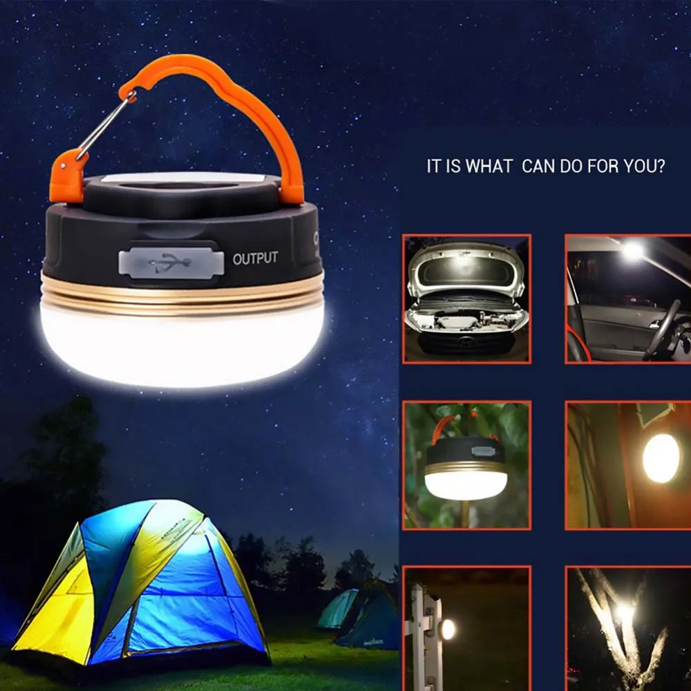 Portable Camping Lights 3LED Mini Lantern Tents Lamp Outdoor Hiking Night Hanging Lamp USB Rechargeable Magnetic LED Night Light 12