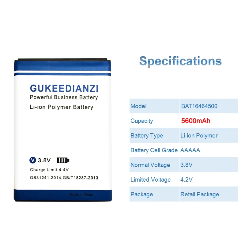 GUKEEDIANZI высокое качество BAT16464500 батареи 5600 мАч Для DOOGEE T5 T5 Lite литий-ионный полимерный аккумулятор для телефона
