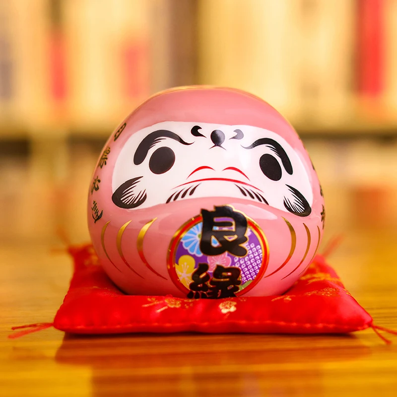 4,5 дюймов Maneki Neko Daruma орнамент керамическая статуя кота подарок для украшения дома фэн-шуй копилка