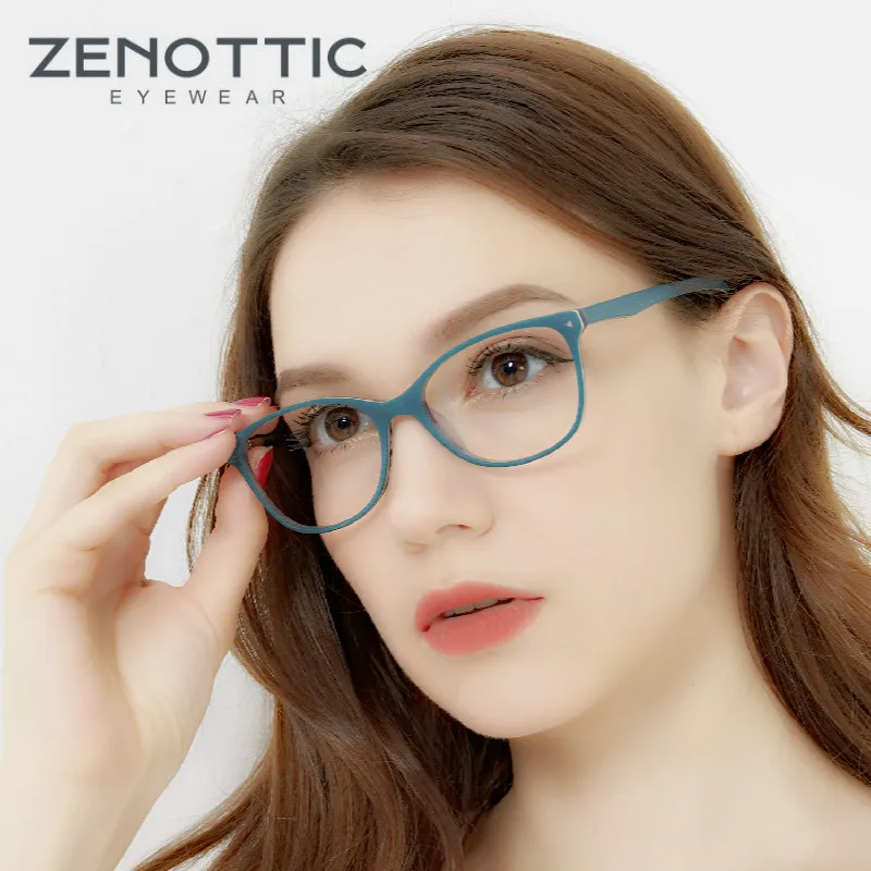 ZENOTTIC Ацетат Оправа для очков в стиле кошачьи глаза женские брендовые