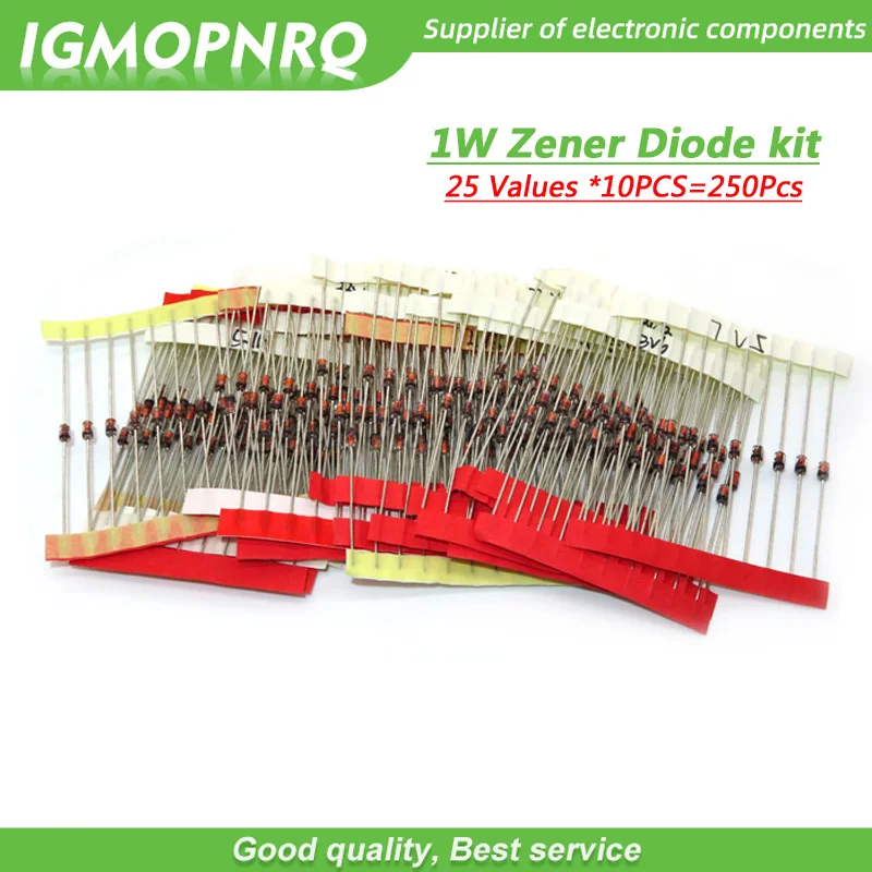 

25Values *10PCS=250Pcs 1W Zener Diode Assorted kit 3V ~ 33V Assortment Set IGMOPNRQ