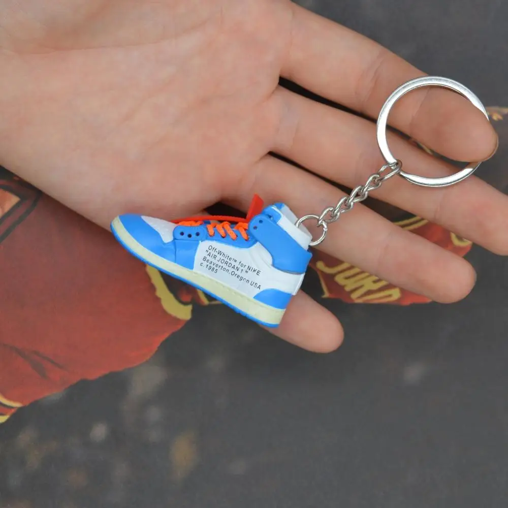 one shoe keychain 3D Air Jordan AJ11 брелок с кроссовком обувь concord модель кулон подарки - Цвет: one shoe keychain