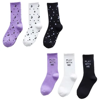 

Fashion Hip Hop letter Socks men women Cartoon Socks Hiphop Street Sports Skateboard Black White Couple Socks Calcetines Hombre