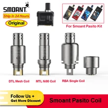 smoant pasito pod Vape электронная сигарета аксессуары RBA DTL сетка MTL Ni-80 RBA Одна замена катушки для pasito pod Комплект