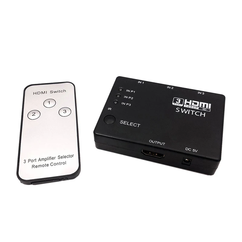 Full HD 1080P разделитель Vedio усилитель мини 3 порта HDM1.4a порт HDMI коммутатор с пультом дистанционного управления для Xbox 360 DVD PS3