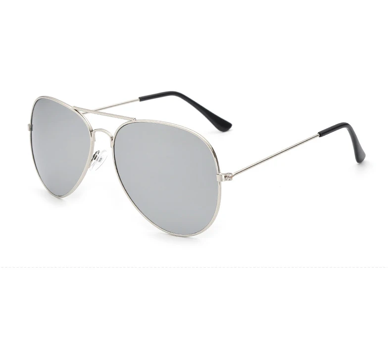 Oculos de sol feminino, винтажные очки, женские очки, металлические, пилот, брендовые солнцезащитные очки, антибликовые, мужские, черные солнцезащитные очки - Цвет линз: Silver---Silver