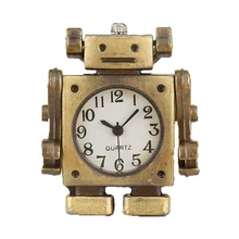 Замечательные идеи Робот Форма, карманные наручные часы Мужская цепочка цепь мода открытый лицо кварцовые часы-кулон подарок montre gousset homme