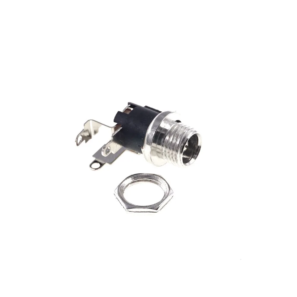 

5 Pcs Panel Mount Screw DC Power Jack Connector Male Socket 5.5x2.5 MM Right Angle Through Hole PCB Shield JQ-DC-0124M