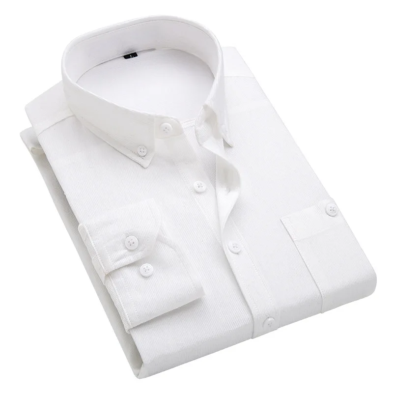 Autumn Winter Men Corduroy Shirt Slim Long Sleeved Button Collar Smart Casual Shirts Men Comfortable Warm Shirts Plus Size 5XL Autumn Winter Men Corduroy Shirt Slim Long Sleeved Button Collar Smart Casual Shirts Men Comfortable Warm Shirts Plus Size 5XL
