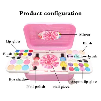 

1 Set Children Pretend Makeup Game Toy Water Soluble Nail Polish Girl Play House Y4QA