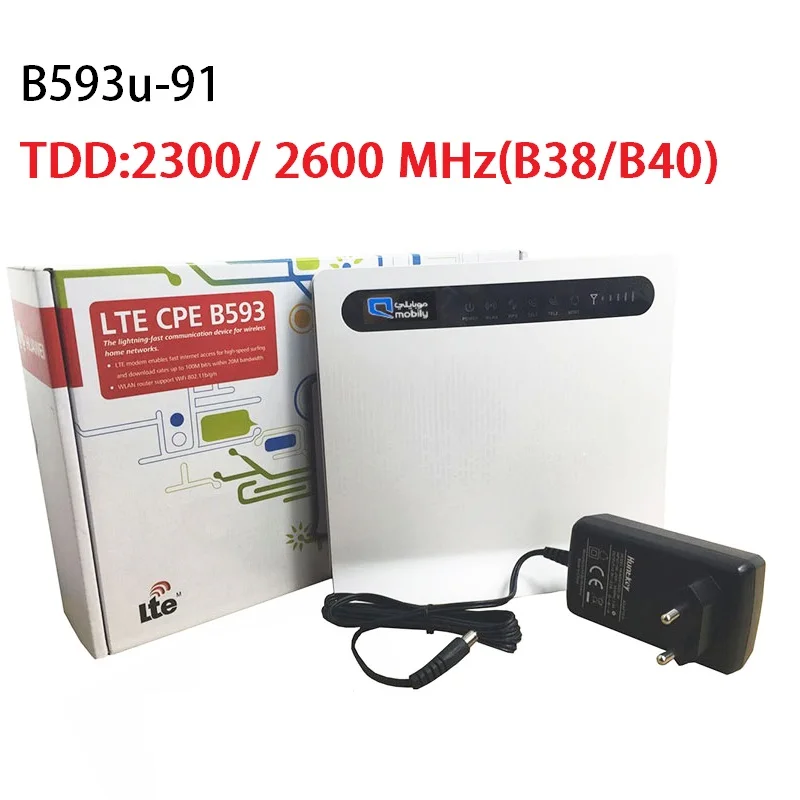 

Unlocked Huawei B593u-91 b593 100Mbps 4G TDD LTE CPE Router 4G 3G Mobile Wireless Gateway CPE +2PCS Antenna