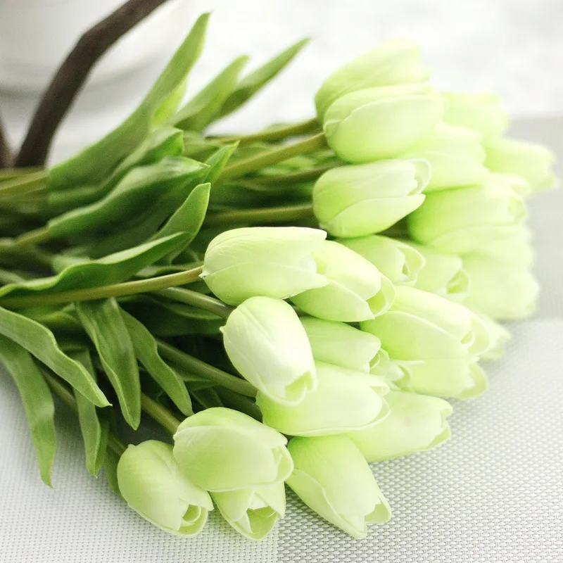 

10PCS Mini Tulip Artificial Flower Real Touch Artificial Bouquet Fake Flower for Wedding Decoration Flowers Home Garden Decor
